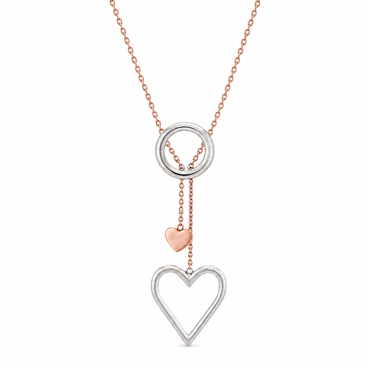 Collana Apple & Cherry con cerchio e cuori