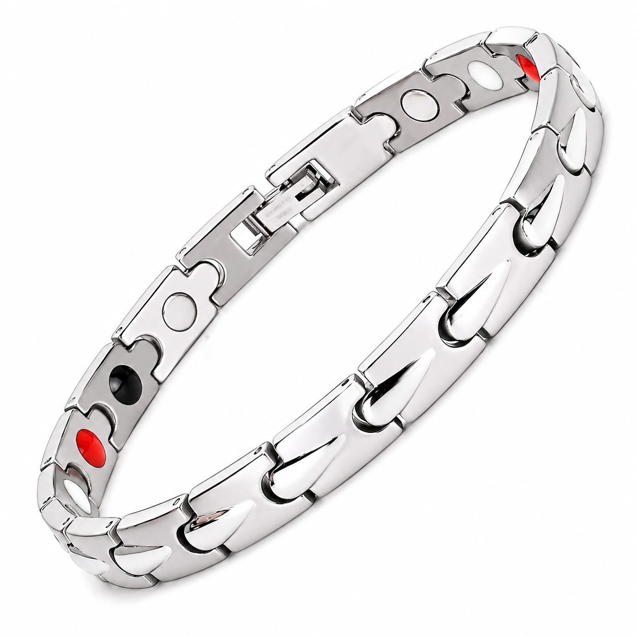 Bracciale Reiko da 21,4 cm in acciaio anallergico bianco con Energy Stone