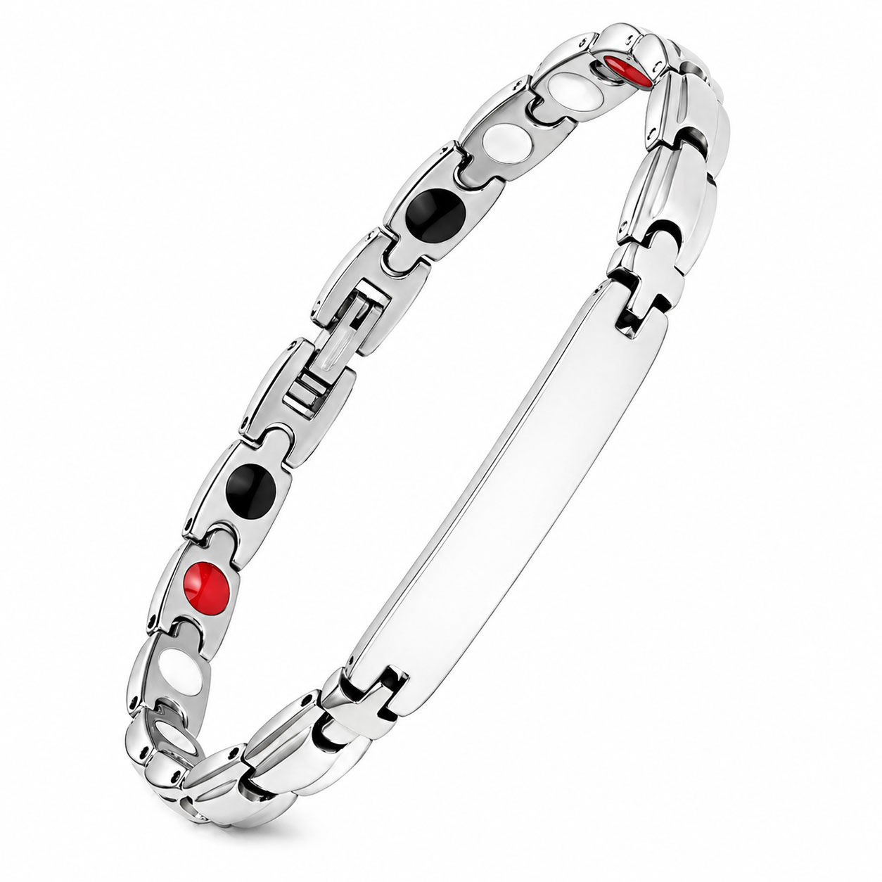 Bracciale Reiko da 21 cm in acciaio anallergico bianco con Energy Stone