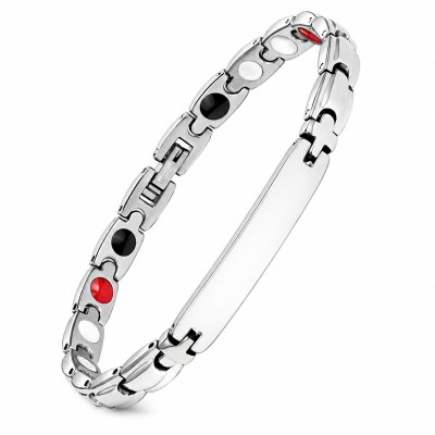 Bracciale Reiko da 19,9 cm in acciaio anallergico bianco con Energy Stone